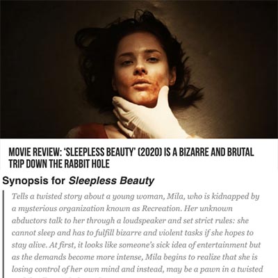 Movie Review: ‘Sleepless Beauty’ (2020) Is A Bizarre and Brutal Trip Down The Rabbit Hole